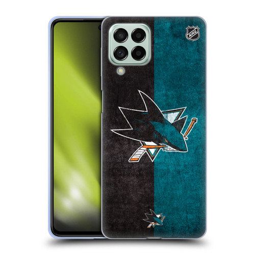 NHL San Jose Sharks Half Distressed Soft Gel Case for Samsung Galaxy M53 (2022)