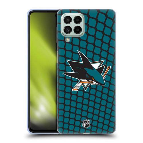 NHL San Jose Sharks Net Pattern Soft Gel Case for Samsung Galaxy M53 (2022)