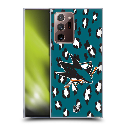 NHL San Jose Sharks Leopard Patten Soft Gel Case for Samsung Galaxy Note20 Ultra / 5G
