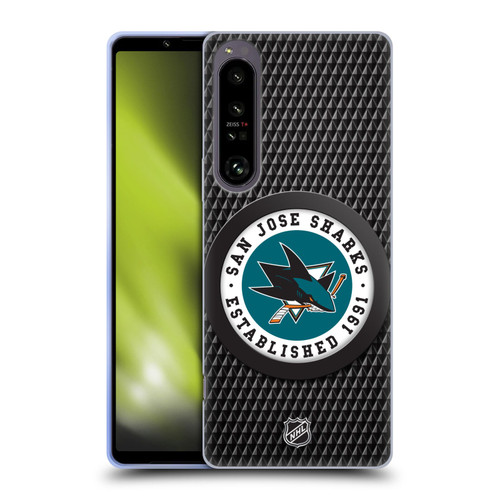 NHL San Jose Sharks Puck Texture Soft Gel Case for Sony Xperia 1 IV