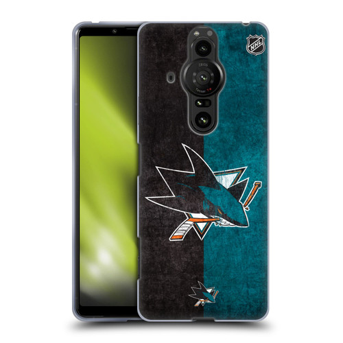 NHL San Jose Sharks Half Distressed Soft Gel Case for Sony Xperia Pro-I