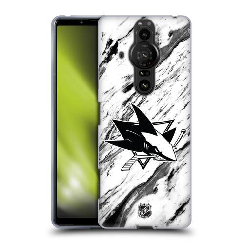 NHL San Jose Sharks Marble Soft Gel Case for Sony Xperia Pro-I