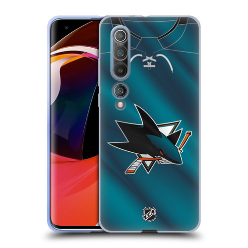 NHL San Jose Sharks Jersey Soft Gel Case for Xiaomi Mi 10 5G / Mi 10 Pro 5G