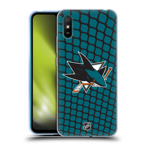 NHL San Jose Sharks Net Pattern Soft Gel Case for Xiaomi Redmi 9A / Redmi 9AT