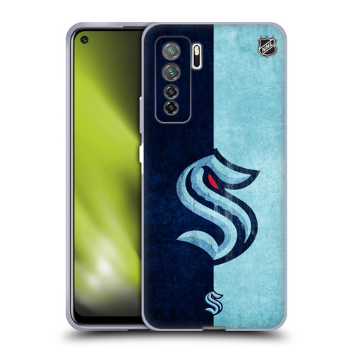 NHL Seattle Kraken Half Distressed Soft Gel Case for Huawei Nova 7 SE/P40 Lite 5G