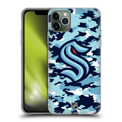 NHL Seattle Kraken Camouflage Soft Gel Case for Apple iPhone 11 Pro Max
