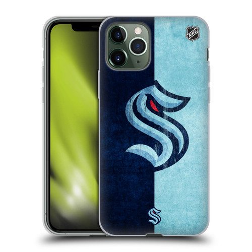 NHL Seattle Kraken Half Distressed Soft Gel Case for Apple iPhone 11 Pro