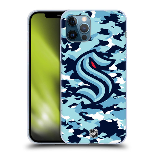 NHL Seattle Kraken Camouflage Soft Gel Case for Apple iPhone 12 / iPhone 12 Pro