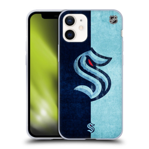 NHL Seattle Kraken Half Distressed Soft Gel Case for Apple iPhone 12 Mini
