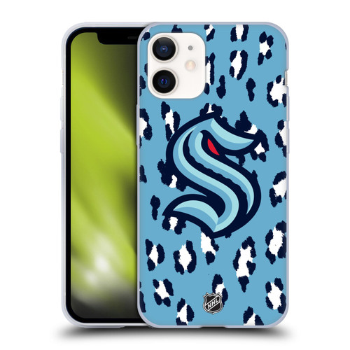 NHL Seattle Kraken Leopard Patten Soft Gel Case for Apple iPhone 12 Mini