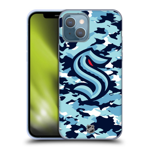 NHL Seattle Kraken Camouflage Soft Gel Case for Apple iPhone 13