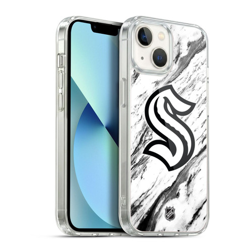 NHL Seattle Kraken Marble Soft Gel Case for Apple iPhone 13