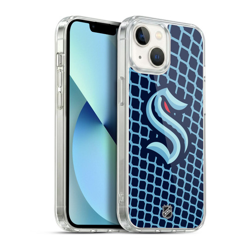 NHL Seattle Kraken Net Pattern Soft Gel Case for Apple iPhone 13