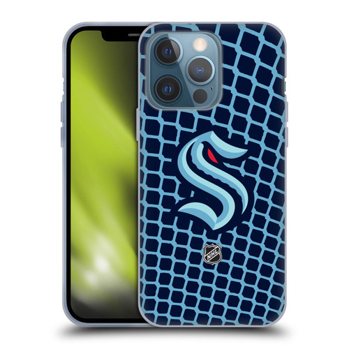 NHL Seattle Kraken Net Pattern Soft Gel Case for Apple iPhone 13 Pro