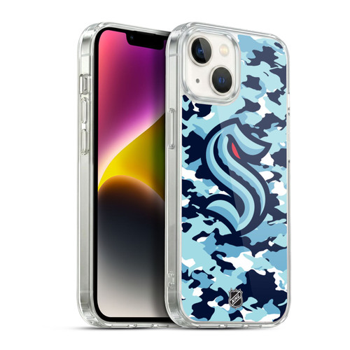 NHL Seattle Kraken Camouflage Soft Gel Case for Apple iPhone 14