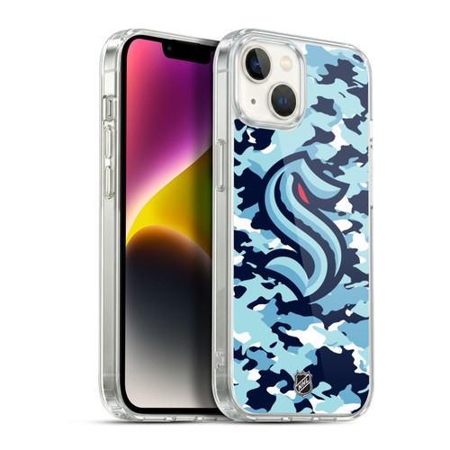 NHL Seattle Kraken Camouflage Soft Gel Case for Apple iPhone 14 Plus