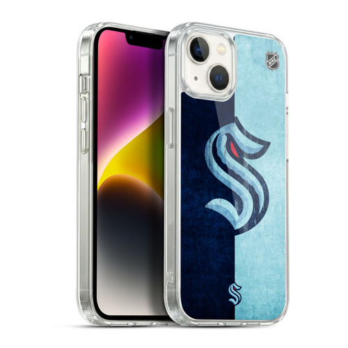 NHL Seattle Kraken Half Distressed Soft Gel Case for Apple iPhone 14 Plus