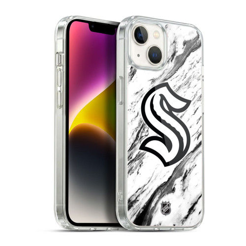 NHL Seattle Kraken Marble Soft Gel Case for Apple iPhone 14 Plus