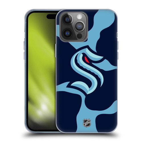NHL Seattle Kraken Cow Pattern Soft Gel Case for Apple iPhone 14 Pro Max