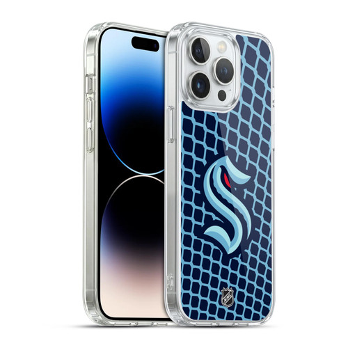 NHL Seattle Kraken Net Pattern Soft Gel Case for Apple iPhone 14 Pro Max