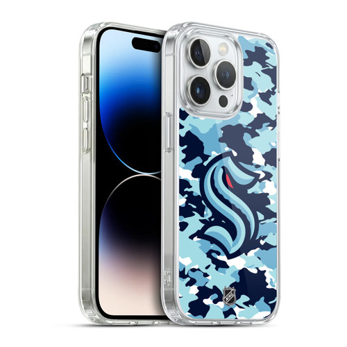 NHL Seattle Kraken Camouflage Soft Gel Case for Apple iPhone 14 Pro