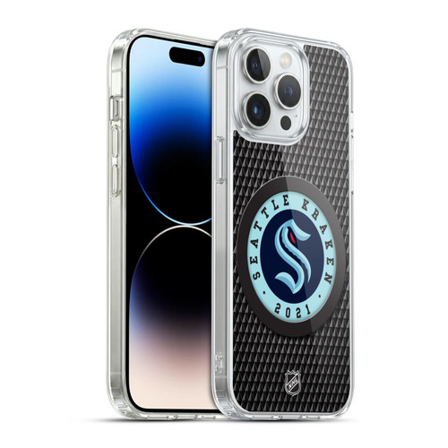 NHL Seattle Kraken Puck Texture Soft Gel Case for Apple iPhone 14 Pro Max