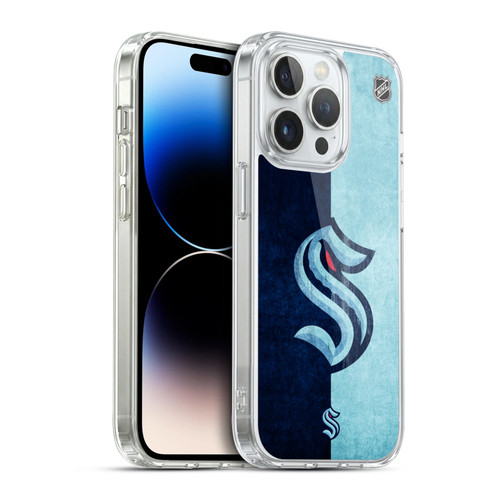 NHL Seattle Kraken Half Distressed Soft Gel Case for Apple iPhone 14 Pro