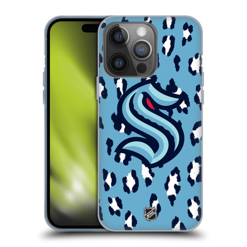 NHL Seattle Kraken Leopard Patten Soft Gel Case for Apple iPhone 14 Pro