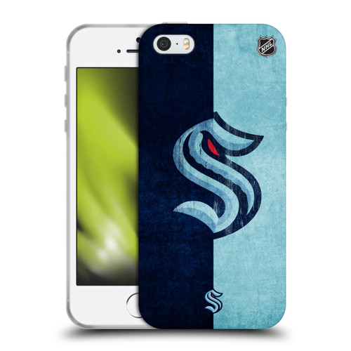NHL Seattle Kraken Half Distressed Soft Gel Case for Apple iPhone 5 / 5s / iPhone SE 2016