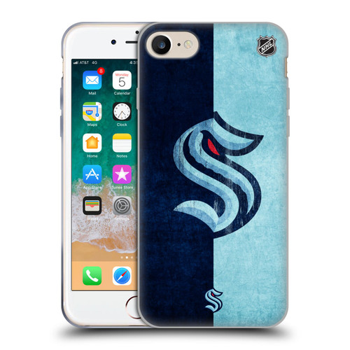 NHL Seattle Kraken Half Distressed Soft Gel Case for Apple iPhone 7 / 8 / SE 2020 & 2022