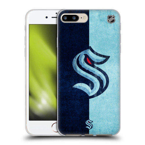 NHL Seattle Kraken Half Distressed Soft Gel Case for Apple iPhone 7 Plus / iPhone 8 Plus