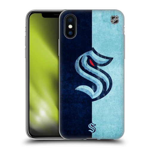 NHL Seattle Kraken Half Distressed Soft Gel Case for Apple iPhone X / iPhone XS