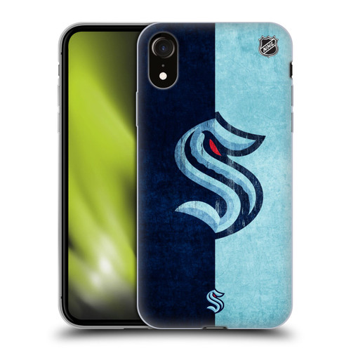 NHL Seattle Kraken Half Distressed Soft Gel Case for Apple iPhone XR