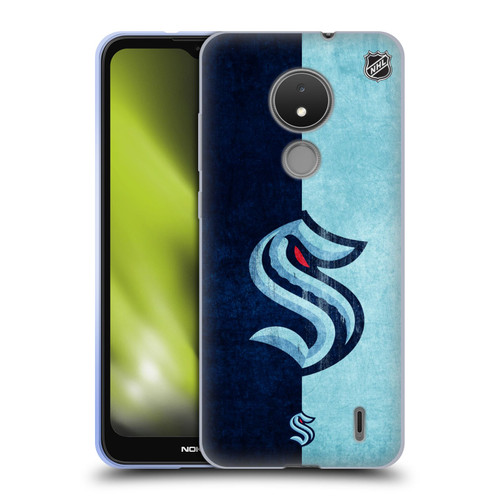 NHL Seattle Kraken Half Distressed Soft Gel Case for Nokia C21