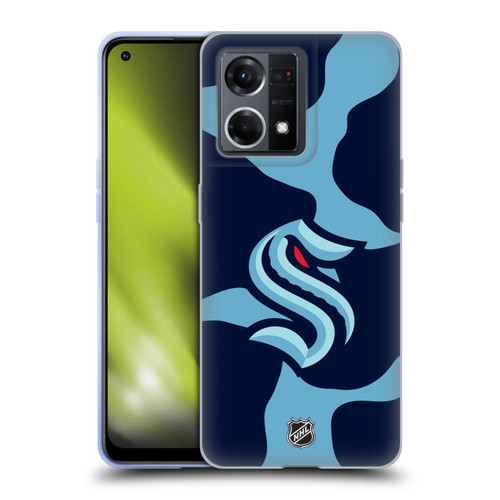 NHL Seattle Kraken Cow Pattern Soft Gel Case for OPPO Reno8 4G