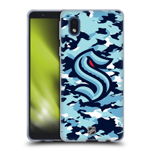 NHL Seattle Kraken Camouflage Soft Gel Case for Samsung Galaxy A01 Core (2020)