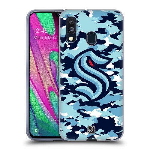 NHL Seattle Kraken Camouflage Soft Gel Case for Samsung Galaxy A40 (2019)
