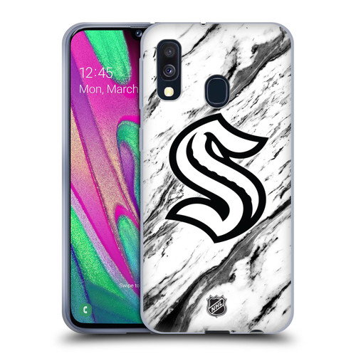 NHL Seattle Kraken Marble Soft Gel Case for Samsung Galaxy A40 (2019)