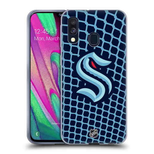 NHL Seattle Kraken Net Pattern Soft Gel Case for Samsung Galaxy A40 (2019)
