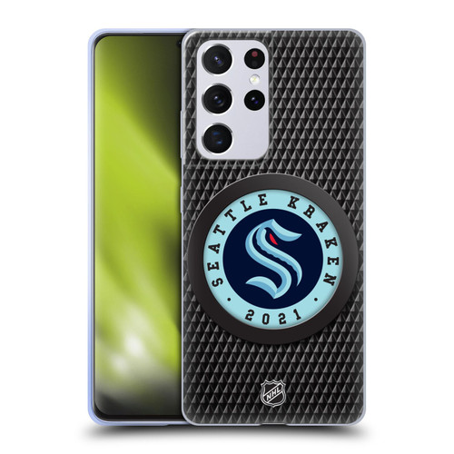 NHL Seattle Kraken Puck Texture Soft Gel Case for Samsung Galaxy S21 Ultra 5G