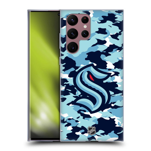 NHL Seattle Kraken Camouflage Soft Gel Case for Samsung Galaxy S22 Ultra 5G