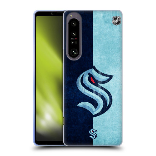 NHL Seattle Kraken Half Distressed Soft Gel Case for Sony Xperia 1 IV