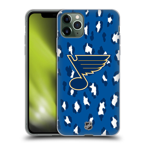 NHL St Louis Blues Leopard Patten Soft Gel Case for Apple iPhone 11 Pro Max