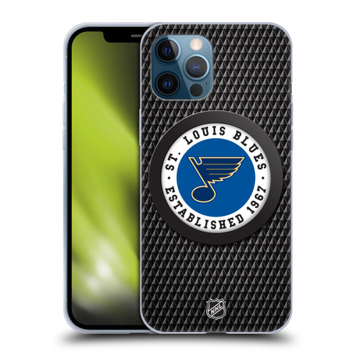 NHL St Louis Blues Puck Texture Soft Gel Case for Apple iPhone 12 Pro Max