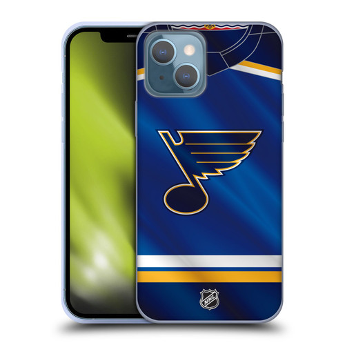 NHL St Louis Blues Jersey Soft Gel Case for Apple iPhone 13