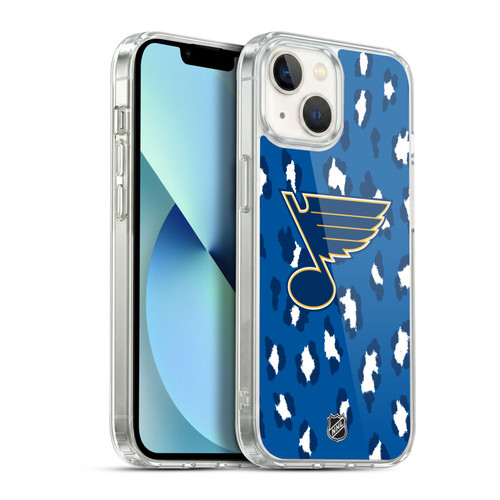 NHL St Louis Blues Leopard Pattern Soft Gel Case for Apple iPhone 13