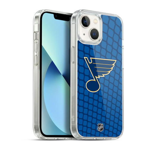 NHL St Louis Blues Net Pattern Soft Gel Case for Apple iPhone 13