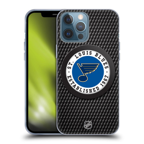 NHL St Louis Blues Puck Texture Soft Gel Case for Apple iPhone 13 Pro Max