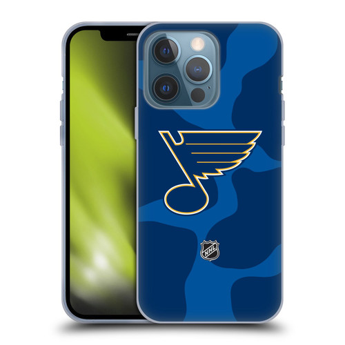 NHL St Louis Blues Cow Pattern Soft Gel Case for Apple iPhone 13 Pro