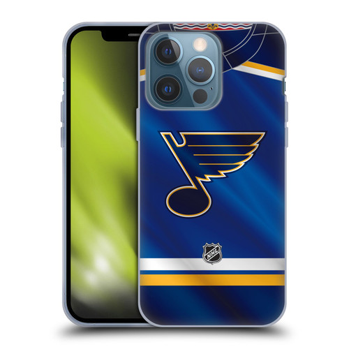 NHL St Louis Blues Jersey Soft Gel Case for Apple iPhone 13 Pro